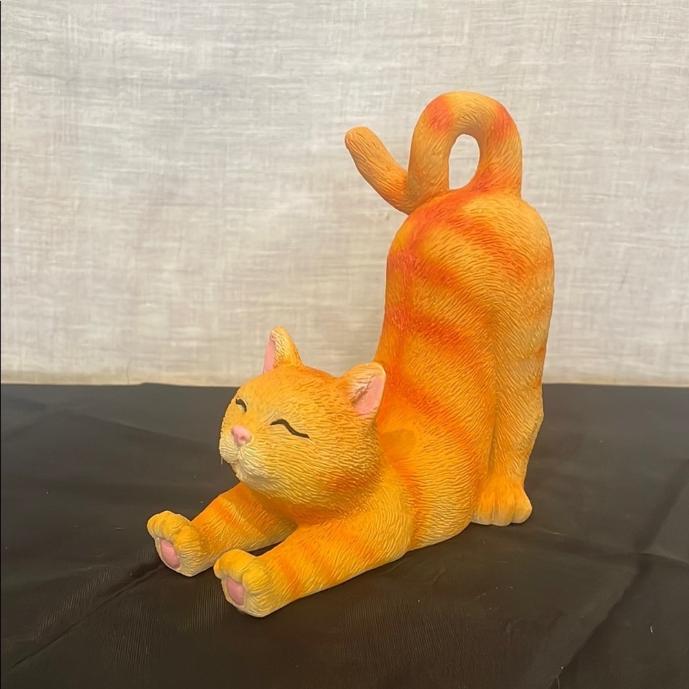 Orange Stretching Cat Figurine/bookend